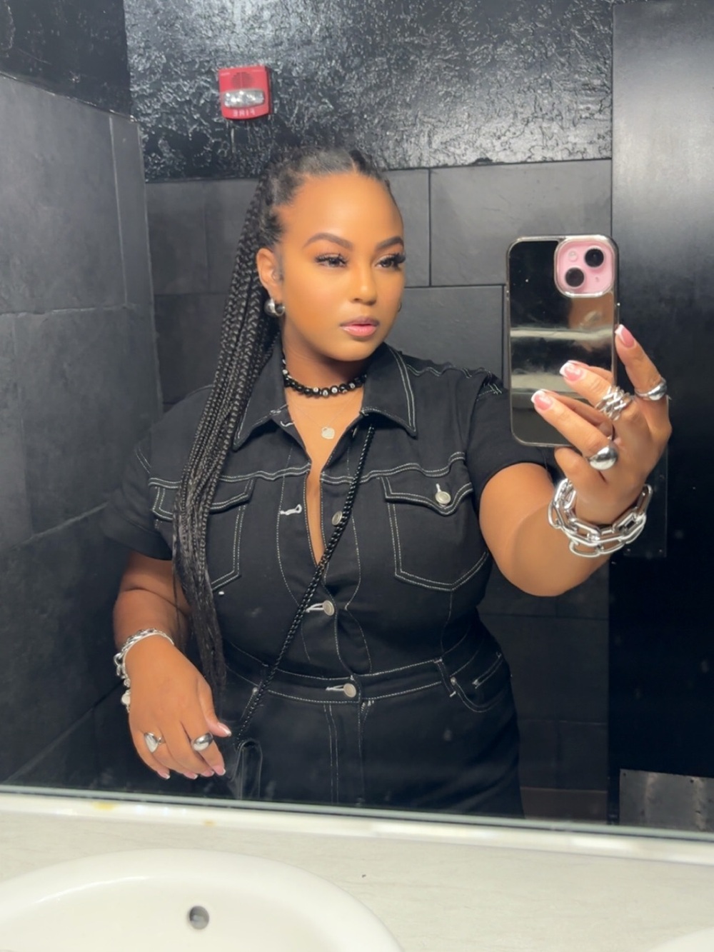 Fashion Nova Black Short-Sleeve Jumpsuit